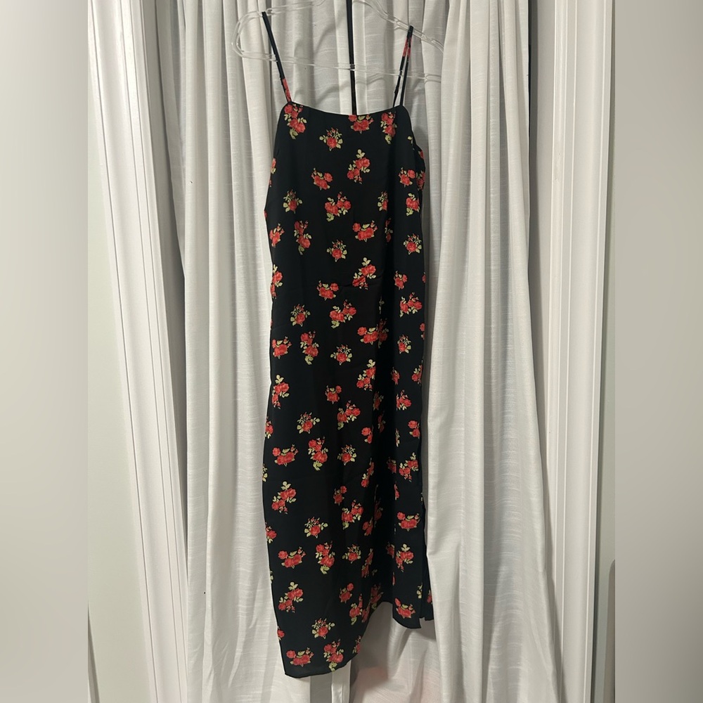 Lulus Black Floral Maxi Dress